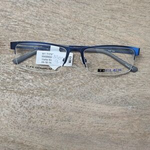 TI FLEX Blue and Gray Men's Glasses Frame